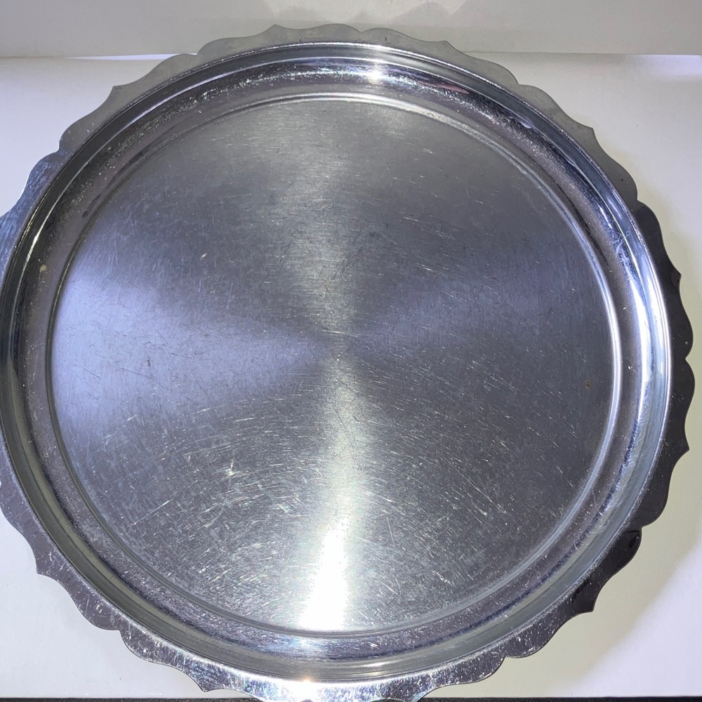Stainless Steel Round Serving Tray‎ 11”